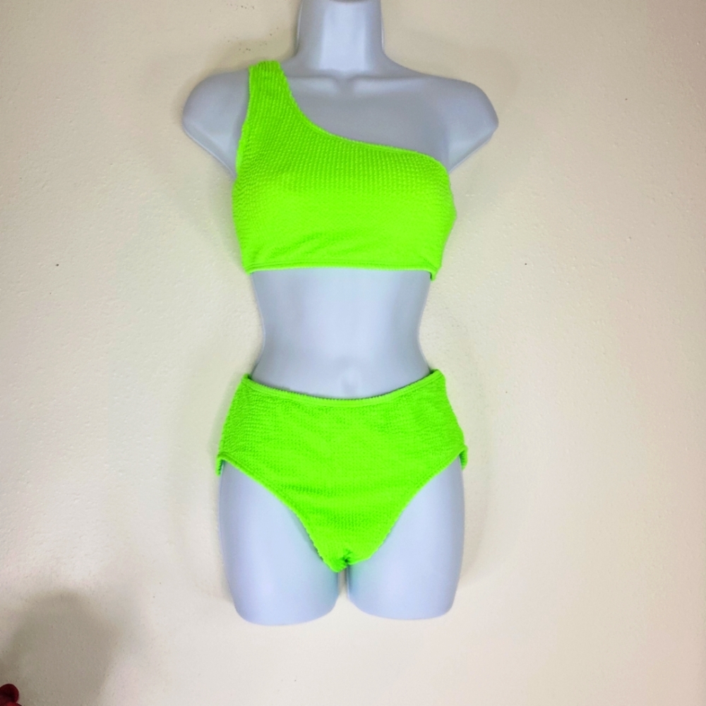 🤑 4for$20 Closet Blowout! Neon Green One-Shoulder Bikini